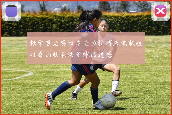 杨希赛后感慨尽全力拼搏未能取胜对泰山收获处子球的遗憾
